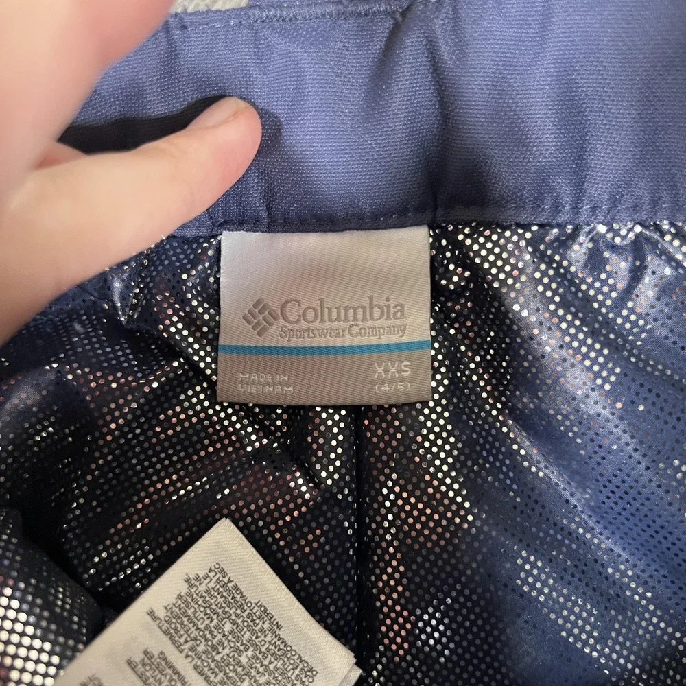 Columbia Bugaboo Snow‎ Pants Youth XXS 4/5 Navy Omni-Heat Ski Winter